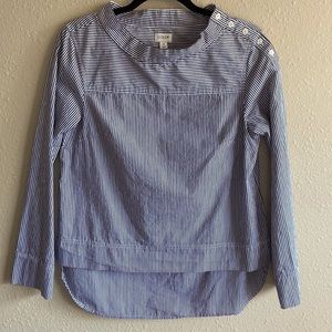 J. Crew funnel neck shirt stripes